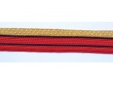 Galon militaire rouge noir et or 2.20cm
