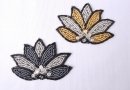 Motif fleur perles et paillettes