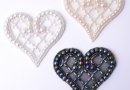 Motif Coeur boules et perles 8 cm