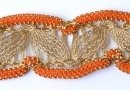 Galon fantaisie orange et or