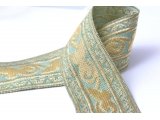 Gold and green braid floral pattern 3.5cm