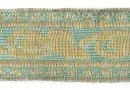 Galon motif floral vert et or 2.7 cm